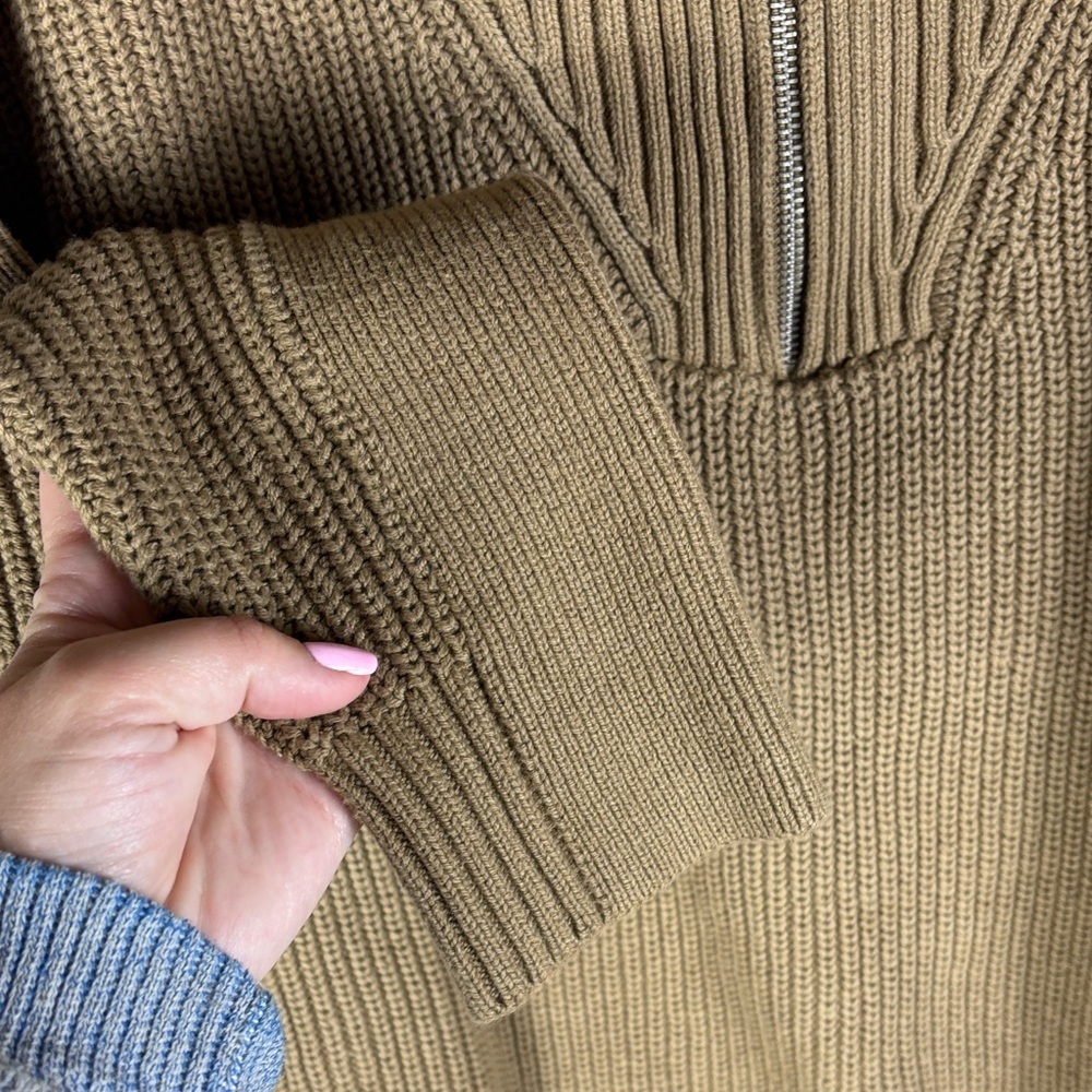 Topman > Brown Quarter Zip Turtleneck Sweater Small - Picture 6 of 10